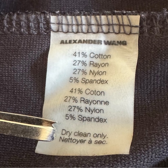 T by Alexander Wang Black Tank Pointe Square Neck Mini Dress Front Zip Piping XS - Picture 9 of 9